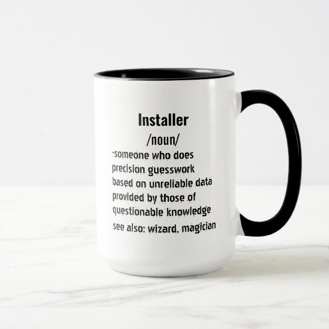 lustige Installer-Definition-Geschenke für Frauen Tasse (Rechts)