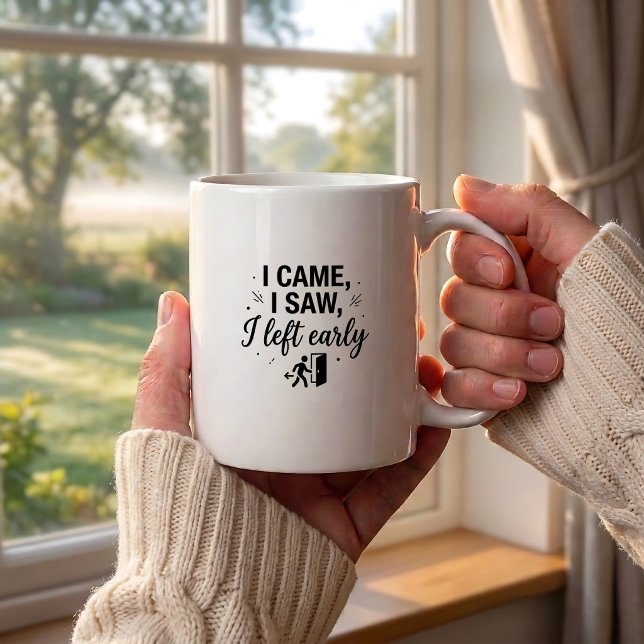 Lustige Introvertierte Kaffeetasse Sah Links Früh (Von Creator hochgeladen)
