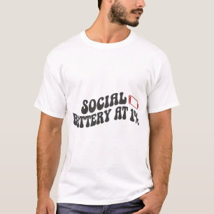 Lustige Introvertierte Soziale Batterie Bei 1% Ret T-Shirt