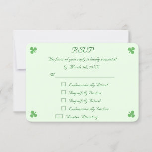 Lustige irisch-grüne Hochzeits-RSVP-Einladungskart RSVP Karte