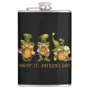 Lustige irische Gnome Frohen St. Patrick's Day Flachmann