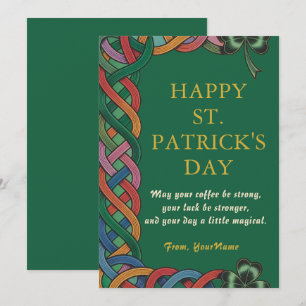 Lustige Irish Coffee Glückskarte zum St. Patrick's Einladung