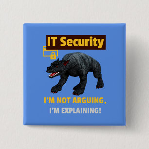 Lustige IT-Sicherheit Erklärt Tech Humor Design Button