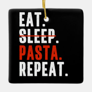 Lustige italienische Pasta-Liebhaber-Sprüche Keramikornament