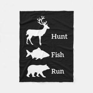 Lustige Jagd Angelsport Jagd Fisch Lauf Bär Gesche Fleecedecke