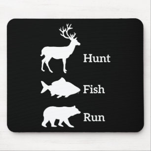 Lustige Jagd Angelsport Jagd Fisch Laufen Bär Gesc Mousepad