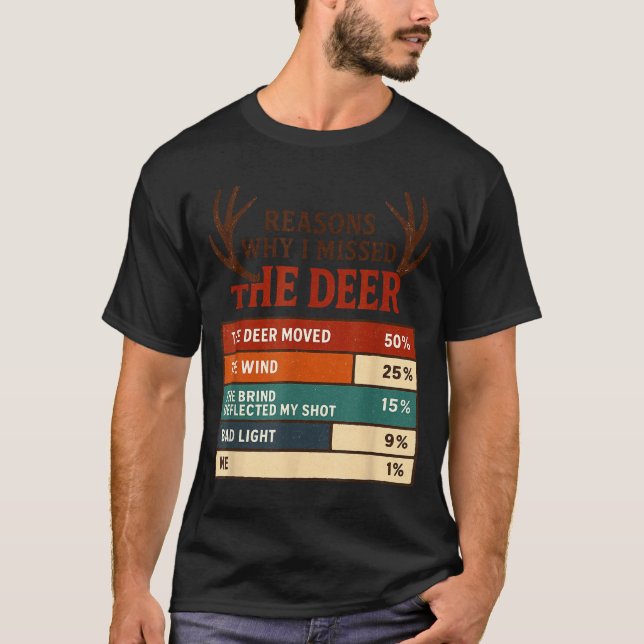 Lustige Jägergründe, warum ich die Hirschjagd verp T-Shirt (Vorderseite)