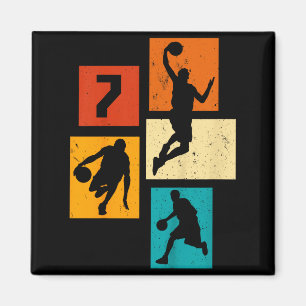 Lustige Jahre Spieler Alt 7. Basketball 7 Korb Magnet