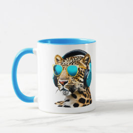 Lustige Jammin'-Leoparden-Kaffeetasse Tasse