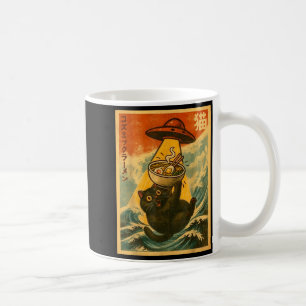 Lustige japanische Anime-Ufo-Katzen-Ramen Männer F Kaffeetasse
