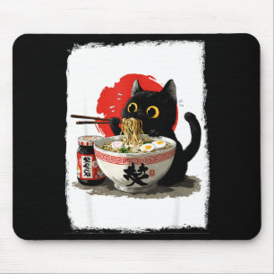 Lustige japanische Kawaii-Katze, die Ramen isst, A Mousepad