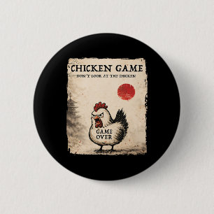 Lustige japanische Kunst Hühner Spiel Grafik Männe Button