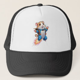 Lustige Jetpack-Hamster-Mütze | Cartoon-Tierhut Truckerkappe