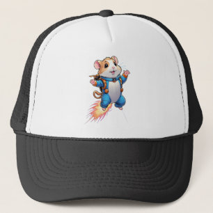 Lustige Jetpack-Hamster-Mütze   Cartoon-Tierhut Truckerkappe