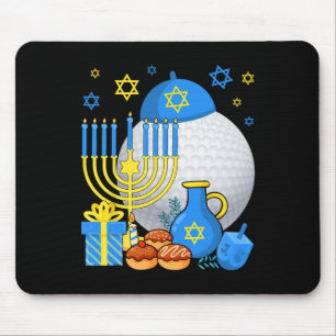 Lustige jüdische Golfball-Menora Happy Chanukka Ch Mousepad