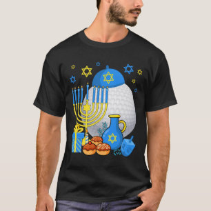Lustige jüdische Golfball Menora Happy Chanukka Ch T-Shirt