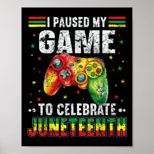 Lustige Jungen Gamer Juneteenth Schwarze Kinder Ga Poster