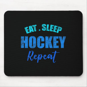 Lustige Jungen Hockey Spieler Essen Schlafen Hocke Mousepad