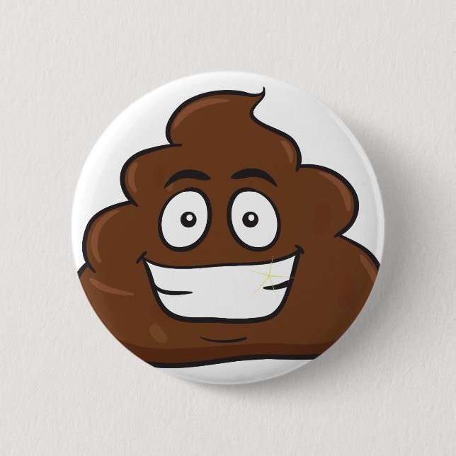 lustige kack-Emoji Button (Vorderseite)