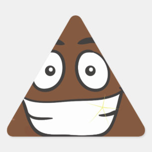 lustige kack-Emoji Dreieckiger Aufkleber