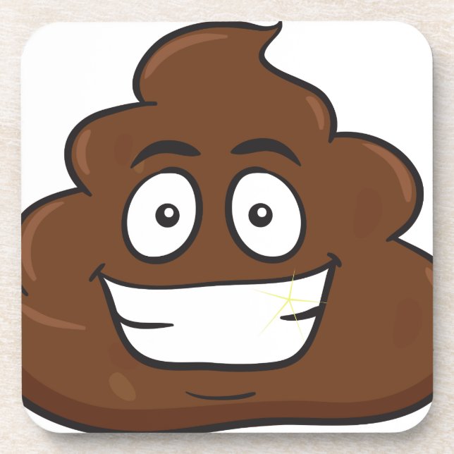 lustige kack-Emoji Getränkeuntersetzer (Vorderseite)
