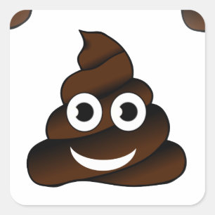 lustige kack-Emoji Quadratischer Aufkleber