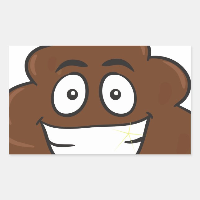 lustige kack-Emoji Rechteckiger Aufkleber (Vorderseite)