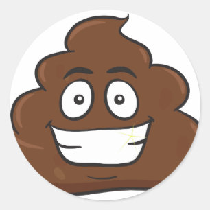 lustige kack-Emoji Runder Aufkleber