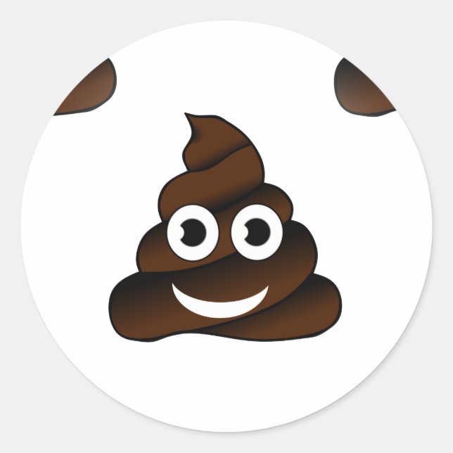 lustige kack-Emoji Runder Aufkleber (Vorderseite)