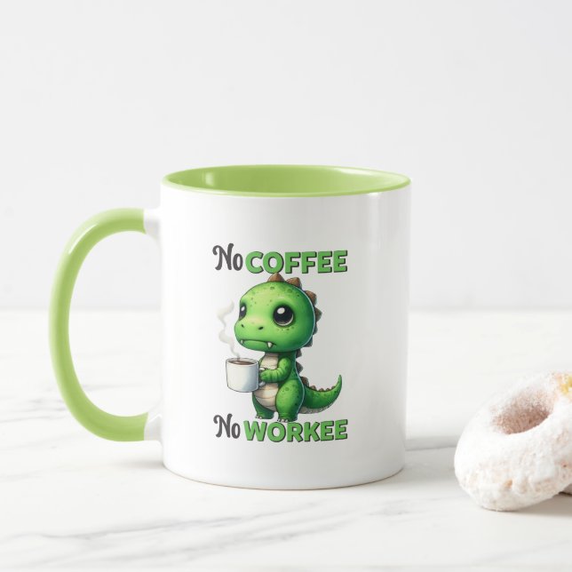 Lustige Kaffee-Arbeitswort-Kunst  Tasse (Mit Donut)