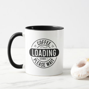 Lustige Kaffee-Lade-Wortkunst  Tasse