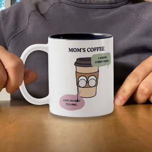 Lustige Kaffee-Mama-Geheimwissen-Zitat Zweifarbige Tasse