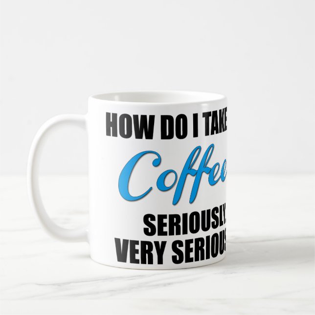 Lustige Kaffee-Tasse mit hellblauem und schwarzem Kaffeetasse (Links)