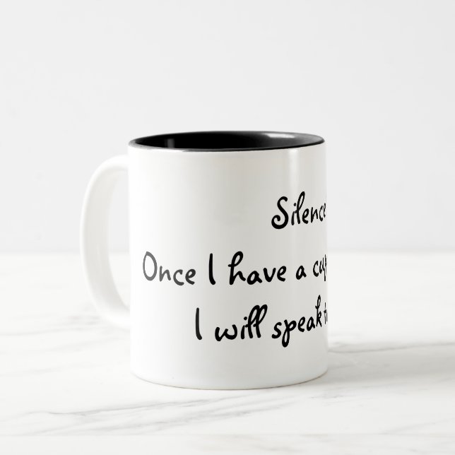 Lustige Kaffee-Tasse Zweifarbige Tasse (Vorderseite Links)