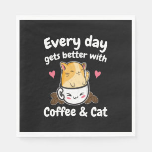 Lustige Kaffee- und Katzen-Sprüche Kaffeeliebhaber Serviette