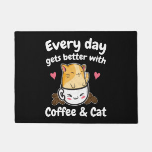 Lustige Kaffee- und Katzensprüche Kaffeeliebhaber Fußmatte