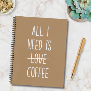 Lustige Kaffee-Zitate Einfache Minimalistische To- Notizbuch