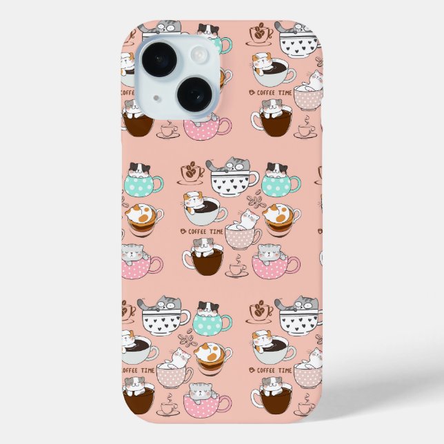 Lustige Kaffeekatzen Case-Mate iPhone Hülle (Rückseite)