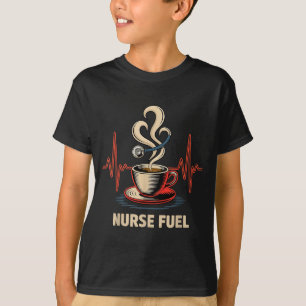 Lustige Kaffeekrankenschwester Ekg Krankenschweste T-Shirt