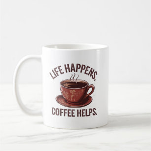 Lustige Kaffeelleben Wortkunst Kaffeetasse