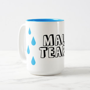 Lustige Kaffeetasse mit männlichen Tränen