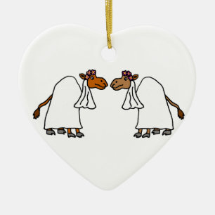 Lustige Kamel-Braut und Braut Keramikornament