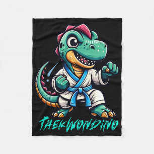 Lustige Kampfsportarten Karate Taekwondo Dino Tier Fleecedecke