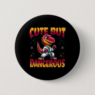 Lustige Kampfsportarten Karate Taekwondo Dinosauri Button