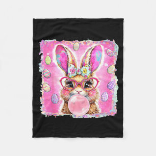 Lustige Kaninchen Brille Bandana Eier Hase glückli Fleecedecke