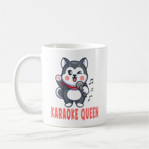 Lustige Karaoke-Musik Hundeliebhaber Sibirischer H Kaffeetasse