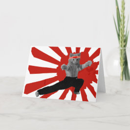 Lustige Karate-Kätzchengeschenke Feiertagskarte