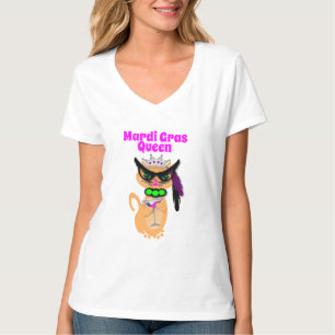 Lustige Karneval-Miezekatze-Katzen-Königin T-Shirt
