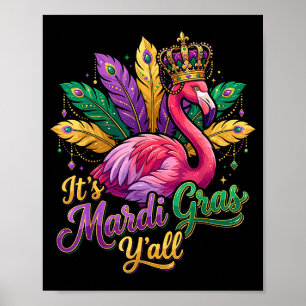 Lustige Karneval Party Geschenkidee Flamingo Mardi Poster