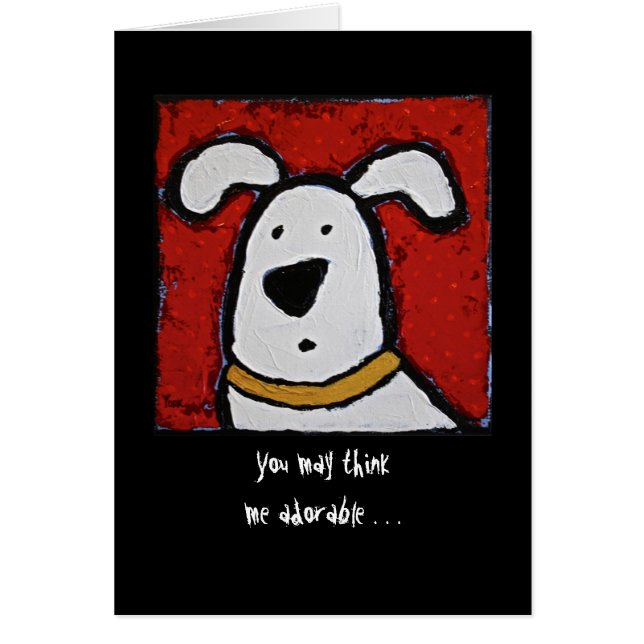 Lustige Karte mit Hund und Engeln (Vorne)